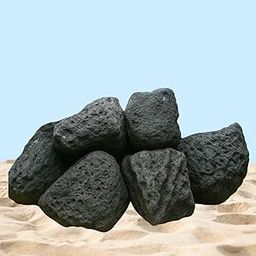 SANSEFERO® Black Larva Rocks for Aquarium Tank Landscaping, Planters, Succuent, Vase Filler, Base for Garden Indoor & Outdoor for Landscapes Rock for Decoration (3Kg)-image-90