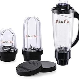 Prime Plus Deluxe Juicer jar and Bullet Jar Combo ABS Plastic Set of 2 Bullet Jars (500ml and 350ml) 1 Juicer Jar 1500ml Black-6