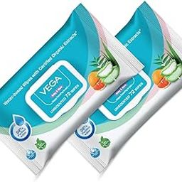 Vega Baby & Mom 99% Pure Water Wipes Pack of 2-72 Piece Each |Wipes for Delicate Baby Skin |Enriched With Organic Extracts | Dermatologically Tested |Thick Unscented Wipes for Skin, (VBHA3-07 Pack 2)-image-97