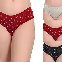 Sport Zone Olivia Women's 100% Cotton Printed Bikini Panties (Pack of 3)-image-26