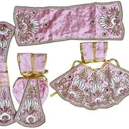 Brij Sugandha Pink Jardosi Radha Krishna Poshak – Ram Sita Dress for Standing Idol Figure Festive Dress- Vishnu Laxmi Statue Heavy Poshak | Lakshmi – Ganesha for Diwali Puja-image-12