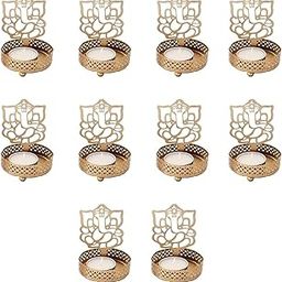 RIPP Gold Metal Divine Shadow Ganesh Tealight Candle Holder Handcrafted Table Tea Light Holder- Candle Holder for Home Decor Ganesha tealight Candle Holder Stand for Home Decoration (Pack of 10)-image-7