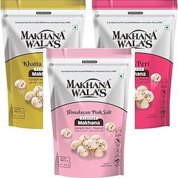 MakhanaWala's Roasted & Flavored Makhana | Gorgon Nut | Gluten-Free Vegan Snacks | Healthy Diet Snacks | Himalayan Pink, Khatta Meetha, and Peri Peri Flavored Makhana, Pack of 3, 60g Each-image-70
