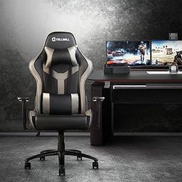 CELLBELL Multi-Functional Ergonomic Gaming Chair, Premium Leatherette Chair with Adjustable Neck & Lumbar Pillow, 3D Adjustable Armrests & Heavy Duty Metal Base (Grey-Black)-picture-13