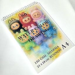 KRASHTIC A4 Bunny Watercolor Art Pad (Inspired by Labubu) | 150 GSM | 80 Sheets | Drawing Book for Painting & Crafts-image-91