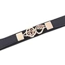 Women'S Black Stretchable Elegant Retro Buckle Elastic Waist Belt – Stylish Thin Design Perfect For Dresses, Sarees, And Jeans-image-7