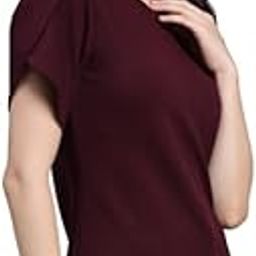 Women Solid Fuchsia Pink Poly Knit Smart Casual Regular Top-image-29