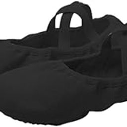 Canvas Ballet Slipper Split-Sole Shoes Fitness Gymnastics Flats Black_39-image-99