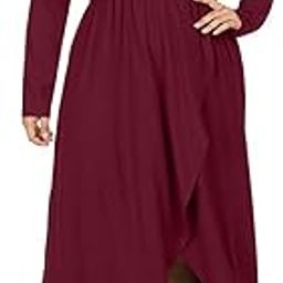 Women Plus Size Wrap Ruffle Maxi Dress Flowy Long Dresses-picture-55