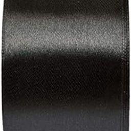 SBWC Satin Ribbon Decoration, Silk Satin Ribbon Double Face Solid Colored Ribbon, Ribbons for Crafts, Hair Bows, Gift Wrapping, Wedding Party Decoration (Size : 2 Inch; Length : 2 Meter) (Black)-image-18