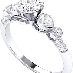 14k (585) White Gold Ring for Women-image-77