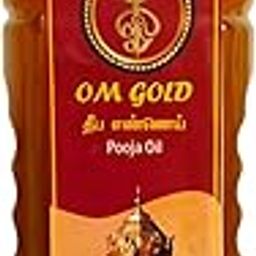 Om Gold Traditional Pooja Oil, 1 Litre, Temple Design Bottle-image-27