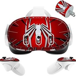 VR Headset Spider Helmet Skin and Accessories Stickers Kit Compatible with Quest 3 Skin Vinyl Protective Cover Decal Compatible with Oculus Quest 3 (Spider2)-image-26