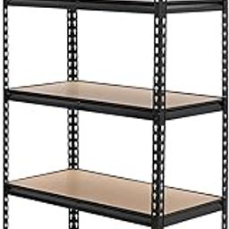 GarveeHome Garage Storage Shelves, 5-Tier Utility Shelves, Adjustable Storage Shelves, Industrial Shelving, Load 3860 Lbs Heavy Duty Storage Shelves for Garage Kitchen Basement Laundry Pantry,Black-image-56