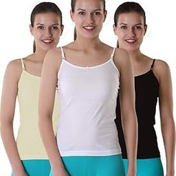 LOVAMI Women's Adjustable Camisoles/Slips (Pack of 3)-image-52