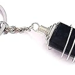 Natural BLack Tourmalin Protection Crystal Tumble Key Chain Key Ring For Chakra And Reiki Healing-image-82