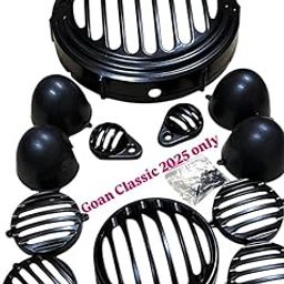 Pure Biking Aluminium Motorcycle Grill Set of 8 (Black) - Compatible with GOAN Classic Reborn 2025 - Universal Fit (with additional hardware)-image-87