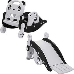 Amazon Brand - Jam & Honey 3-in-1 Rocking Panda Slide with Baby Rocker & Chair | for Kids 2-5 Years Old | Non-Toxic PE | Durable & Safe | BIS Approved | Black & Grey-2