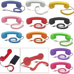 MERISHOPP Retro Telephone Handset 3.5mm Classic Mini for iPhone iPad Mobile Phones Blue | Cell Phones & Accessories | Cell Phone Accessories | Headsets-image-29