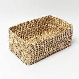 Habere India-All the Cultures Fabricating India Storage Baskets | Cane Or Bamboo Basket | Tray Online As Gift Hamper Basket | Wardrobe Basket (Medium), Rectangular, Beige-3