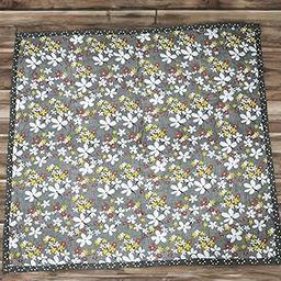 Crystal Super Soft Floral Pattern Comforter, Grey with White, Yellow and Coral Flowers, 90 x 100 inches-image-99