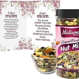 Midiron Mother's Day Uniqe Gift Combo | Nut Mix 250g Pack Bottle |Lovely Gift for Mother's Day, Birthday, Anniversary | High in Fiber & Boost Immunity | Real Nuts | Gluten Free | Greeting Card-image-37