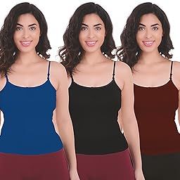 LOVAMI Women's Adjustable Cotton Camisole (Pack of 3)-image-53