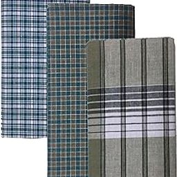 Premium Multicolor Lungies 2.25 Meter 100% Pure Cotton Lungi for Men, Pack of 3 - Assorted-10