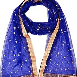Women's Net Dupatta With Beautiful Butti Work and 4 Side Golden Lace-image-68