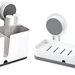 Toothbrush Holder and Soap Dish for Bathroom Kitchen Wall Mount Self Adhesive Stand Wash Basin Sink Without Drill stickable-image-100