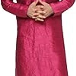Men's Dhupion Silk Solid Plain Traditional Straight Kurta Pajama Set-image-6