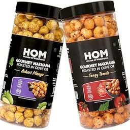 H O M House Of Makhana 130g Tangy Tomato And Achari Gourmet Makhana Jar Roasted in Olive Oil, Flavored Makhana Pack of 2 (65gX2)-image-93