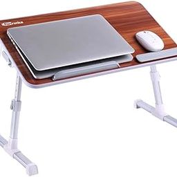 Portronics My Buddy Plus Adjustable Laptop Table with built-in USB Cooling Fan, Foldable Legs, Adjustable Angle for Home, Office, Working, Gaming & Writing(Brown)-25