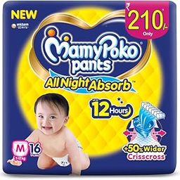 MamyPoko Pants All Night Absorb Baby Diapers, Medium (M), 16 Count 7-12 kg-image-39