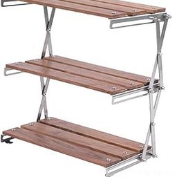 Seadra Storage Rack Outdoor Camping Picnic Portable Multifunctional Folding Three-Layer Sapele Wood Multi-Layer Storage Bracket Picnic Simple Small Shelf Folding-image-99