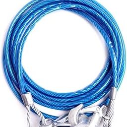 Ekrash Universal 4 Meter Stainless Steel Wire Car Towing Cable/Towing Rope for All Cars/Vehicals with Both Side Hooks, (5 TON)-image-66