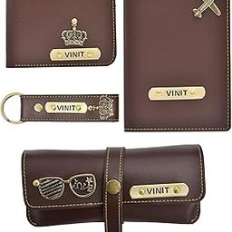 Personalized Men's Gift Combo | Personalised Gifts for Men | Personalized Men's Wallet, Passport Cover, Eyewear Case and Keychain | Birthday Gift for Men Combo (Brown)-picture-16
