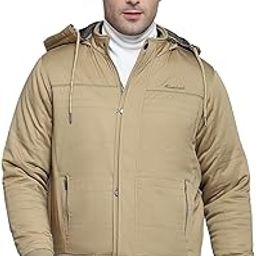 Mens Solid Navy Blue Detachable Hood Full Sleeves Jacket-image-65