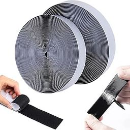 HOME BUY Self Adhesive Hook and Loop Tape | Velcro Tapes |Mosquito net Tape Mounting Tape for Office use,Photo Frames, Multipurpose Use (1 Inch Width) (Black Colour) ((2M Hook + 2M Loop))-picture-5