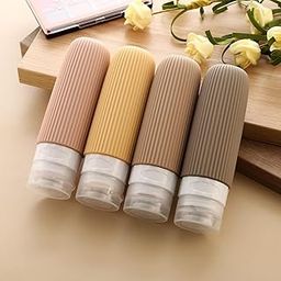 Vedanta Trends Travel Bottles Kit for Toiletries Organizer | 4-Pack BPA-Free 90ml Silicone Containers | Portable Leak-Proof Bottles for Shampoo, Conditioner, Lotion, and Travel Essentials (4pcs Set)-image-79
