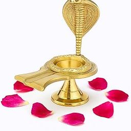 APB-Brass Shivling Puja Stand with Naag Design, Religious Abhishek Jaldhari Stand, Small Size-image-95