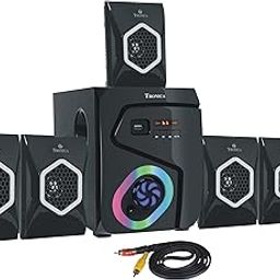 Tronica Cowin Series 5.1 Home Theatre Bluetooth Speaker Multimedia System with FM Stereo, USB/SD/MMC/AUX Function & Vivid Light Effects | Sound System for Home-image-70