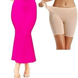 Saree Shapewear Petticoat for Women with Underskirt Shorts - Body Shaper Tummy Control Lycra Petticoats | Shape Wear Dress | Party & Traditional Saree Shapewear and Boyshorts Combo-image-55