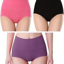 Women's High Waisted Cotton Underwear Ladies Soft Briefs Panties l Women Antibacterial Cotton Hipster Panty l Women's Seamless High - Rise Panties Hipster (Pack of 3)-picture-16