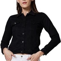 Regular Fit Black Jacket for Women-picture-29