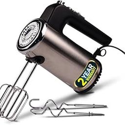IBELL HM620L 400-W Hand Mixer/Beater/Blender/Electric Cream Maker for Cakes with Base 5 Speed Control and 2 stainless Steel Beaters, 2 Dough Hooks (Black/Silver)-10