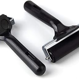 ARTISTERY 2Pcs Rubber Roller Brayer Rollers Hard Rubber 3.8 and 2 Inch for Printmaking (Black)-image-73