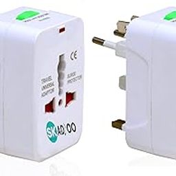 SKADIOO Universal Charger Adapter 240V | 2 Years Warranty | Universal Travel Adapter All in One, International Travel Adapter for 150+ Countries (Set of 2, White)-49