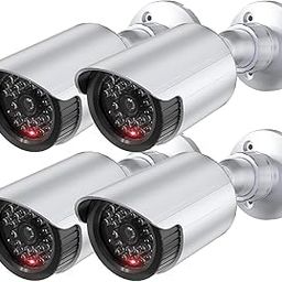 WALI Bullet Dummy Fake Security Camera with Flashing Red LED Light, Weatherproof Outdoor/Indoor CCTV Surveillance, Realistic Design, Warning Stickers Included – Improve Property Safety & Deterrence-picture-3