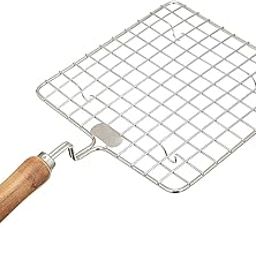 Stainless Steel Tandoors Grills Jali With Wooden Handle For Papad/Roti/Paneer Tikka Roaster-picture-16